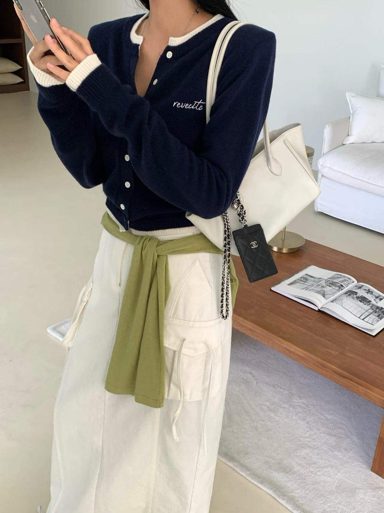 拼接排扣羊毛45%上衣